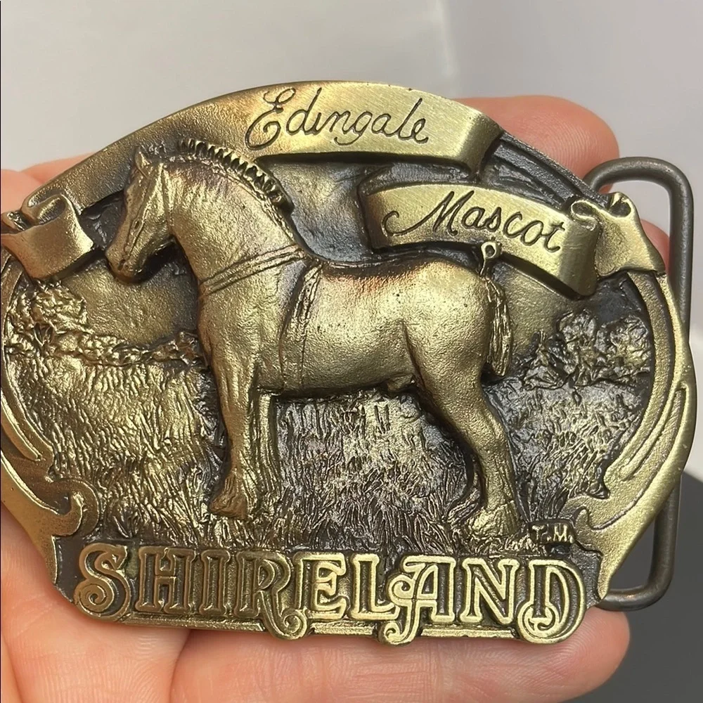Vintage 1988 Shireland Edingale Mascot Bronze Belt Buckle